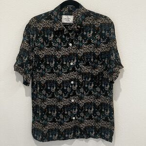 Portuguese Flannel Button Down Shirt Sz L Multicolor Native Hawaiian Rare
